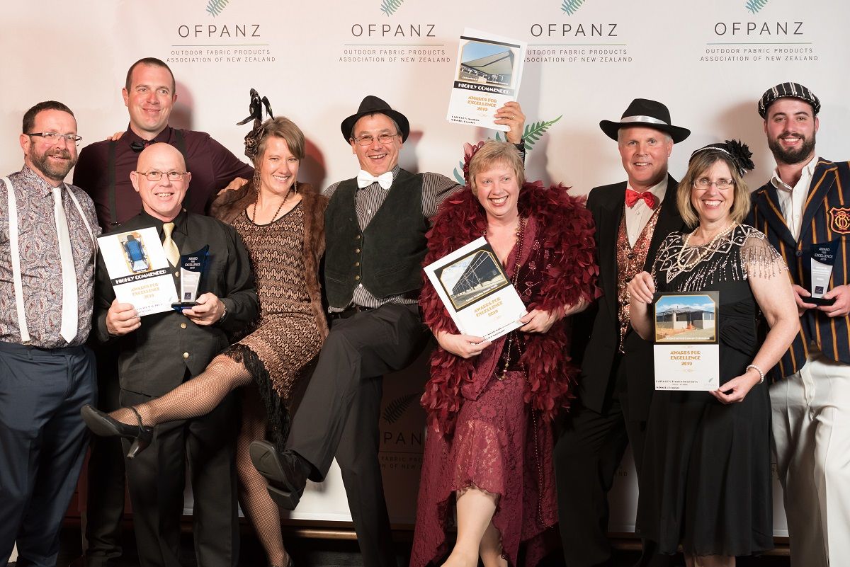 The Douglas team in full Art Deco swing celebrating their award wins at the OFPANZ Awards 2019