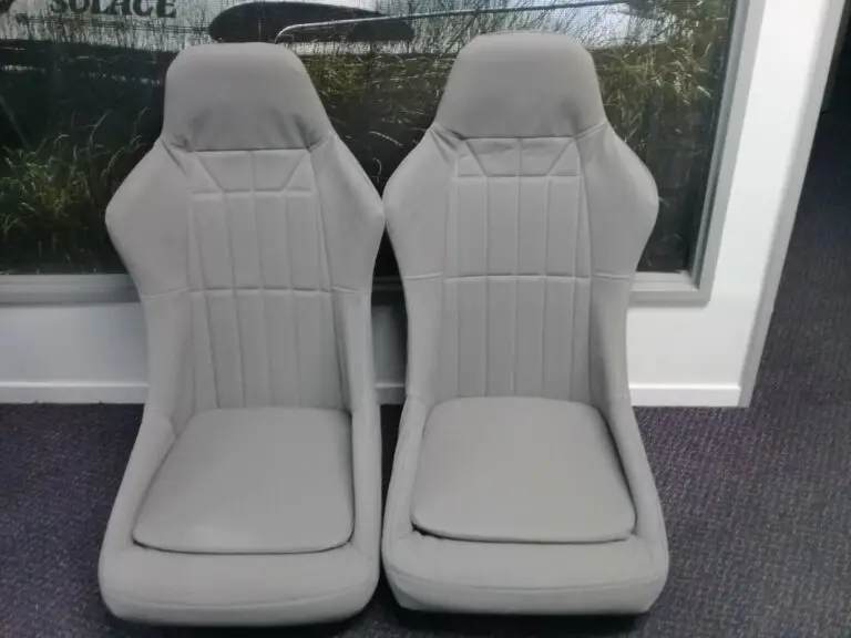 After - just like new, reupholstered and looking smart in Florida Black vinyl