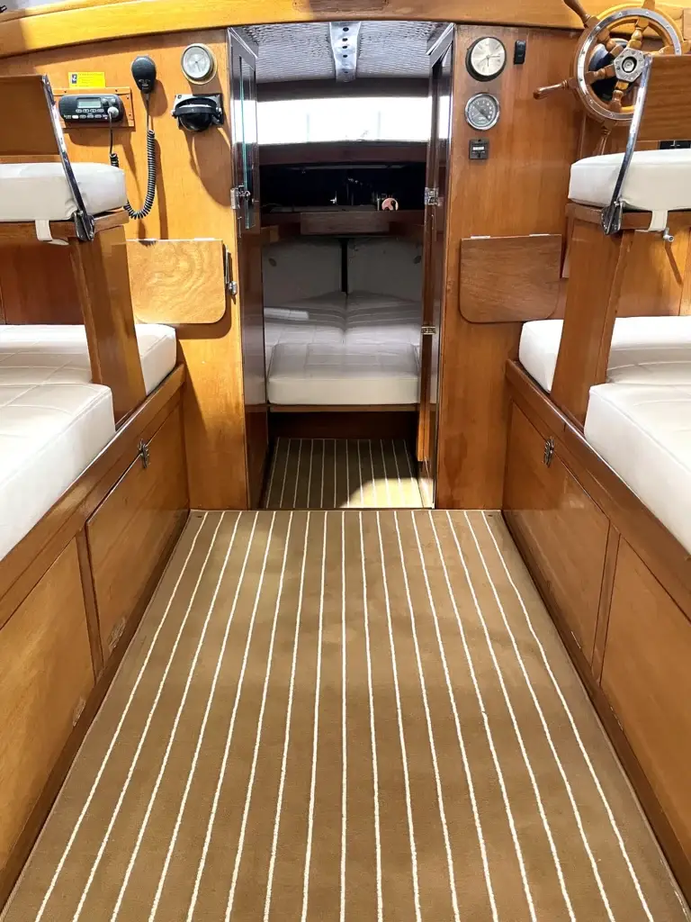 Vintage Clipper Boat Interior Upholstery Restoration Middle Cabin